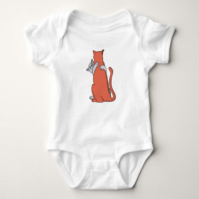 Zwei Katzen schließen Freundschaft Baby Strampler (Vorderseite)
