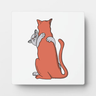 Zwei Katzen schließen Freundschaft Fotoplatte