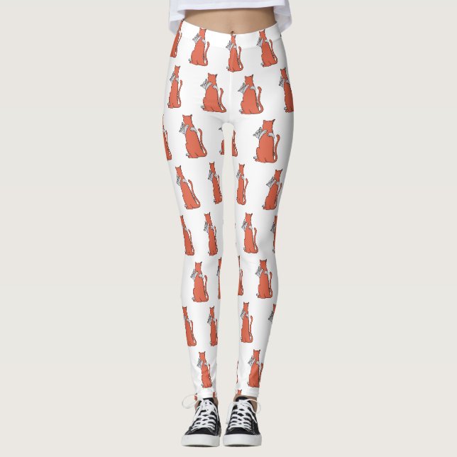 Zwei Katzen schließen Freundschaft Leggings (Vorderseite)