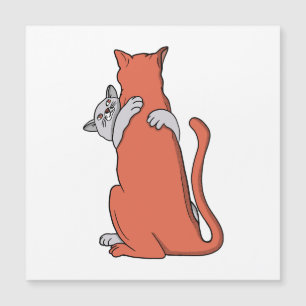 Zwei Katzen schließen Freundschaft Magnetkarte