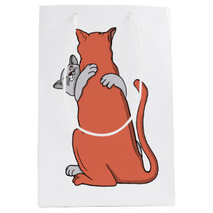 Zwei Katzen schließen Freundschaft Mittlere Geschenktüte