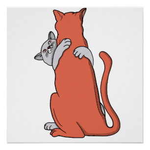 Zwei Katzen schließen Freundschaft Poster