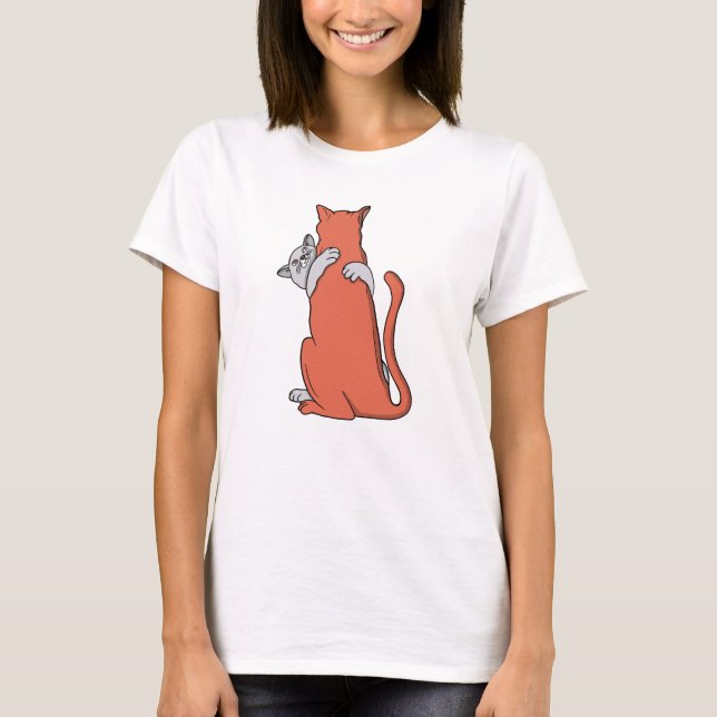 Zwei Katzen schließen Freundschaft T-Shirt (Vorderseite)