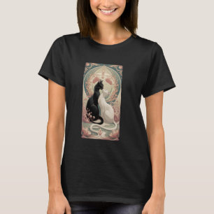 Zwei Katzen Schwarz und Weiß lieben Vintage T-Shirt