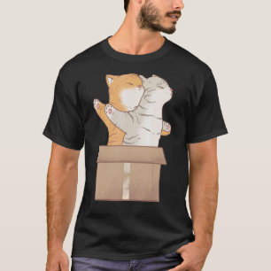 Zwei Katzen segeln in einer Kiste für Katzenbesitz T-Shirt