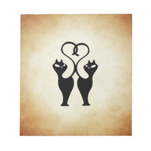 Zwei Katzen-Silhouette Notizblock