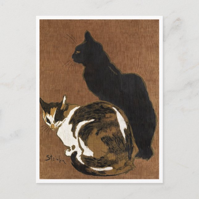 Zwei Katzen Steinlen Postkarte (Vorderseite)