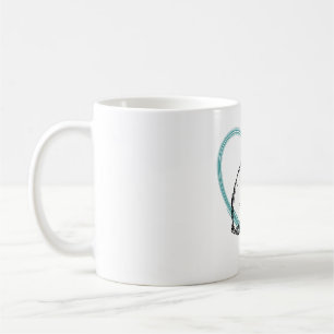 Zwei Katzen umarmen sich Kaffeetasse
