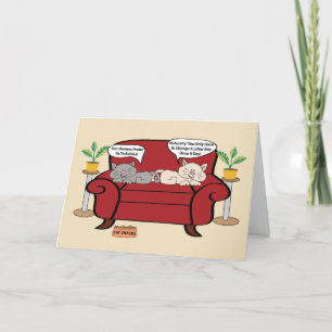 Zwei Katzen und ein kleines Fach zum Geburtstag Karte
