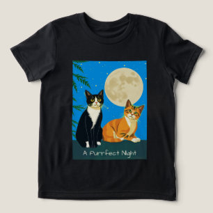 Zwei Katzen unter Vollmond Tri-Blend Shirt
