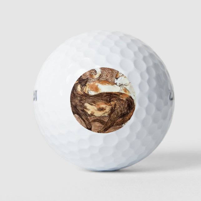 Zwei Katzen (von Franz Marc) Golfball (Vorderseite)