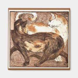 Zwei Katzen (von Franz Marc) Magnet
