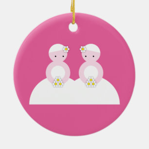 Zwei kaukasische Bräute Keramik Ornament