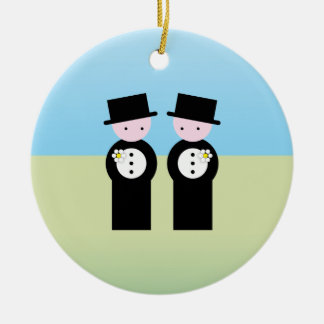 Zwei kaukasische Bräutigame Keramik Ornament