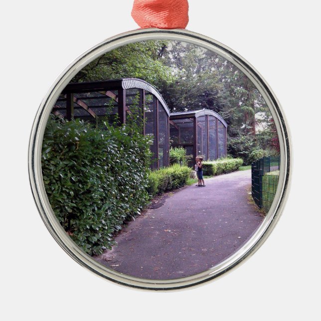 zwei Kinder im Park Silbernes Ornament (Vorne)