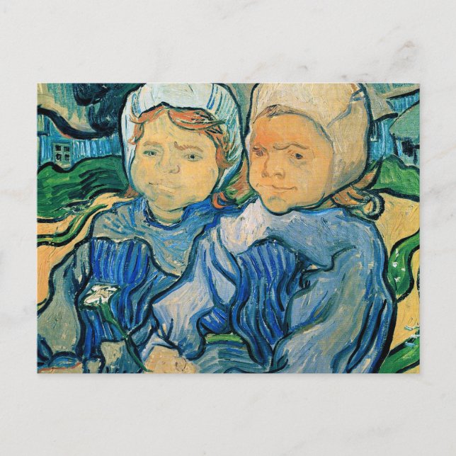 Zwei Kinder Van Gogh Fine Art Postkarte (Vorderseite)