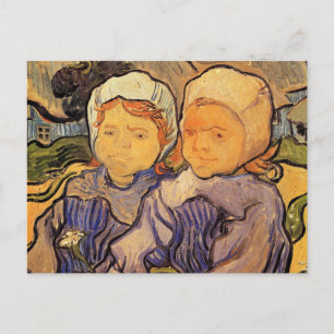 Zwei Kinder, Van Gogh, Vintage Impressionismus Kun Postkarte