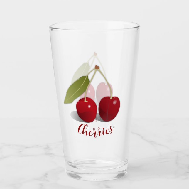 Zwei Kirschen Design Drink Glass Tumbler (Vorderseite)