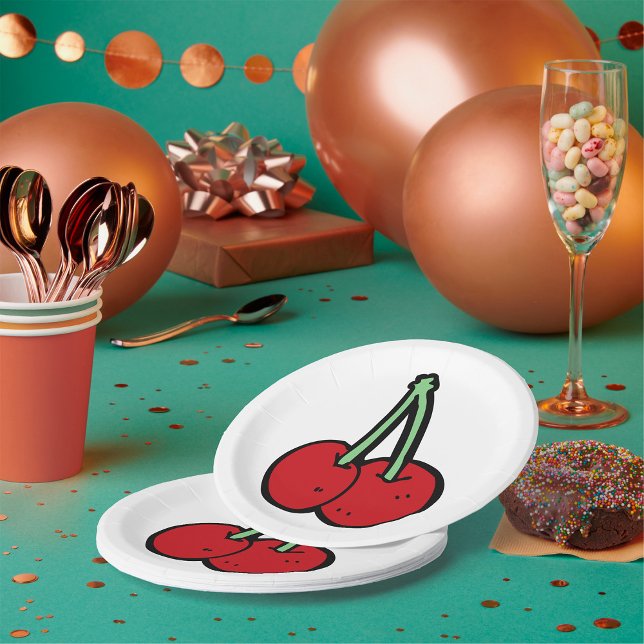 Zwei Kirschen Pappteller (Von Creator hochgeladen)