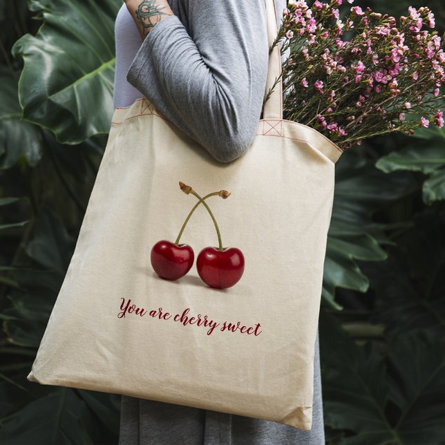 Zwei Kirschen Tote Beutel Tragetasche (Two cherries Tote Bag
)
