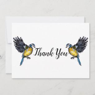 Zwei kleine blaue Vögel Dankeskarte