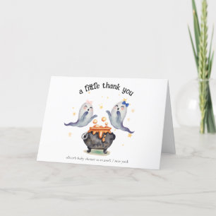 Zwei kleine Boos Ghost Halloween Twins Kinderdusch Dankeskarte