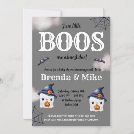 Zwei kleine BOOS sind fast fällig! Ghost Baby Show Einladung