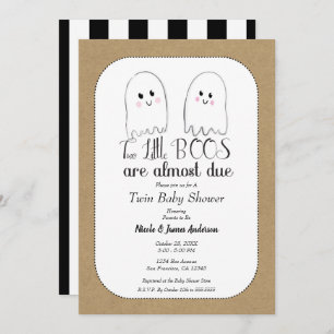 Zwei kleine BOOS Twin Ghosts Halloween Kinderdusch Einladung