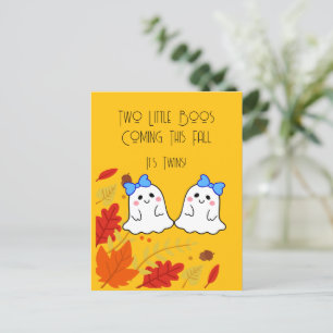 Zwei kleine Boos Twin Pregnancy Ankündigung Postkarte