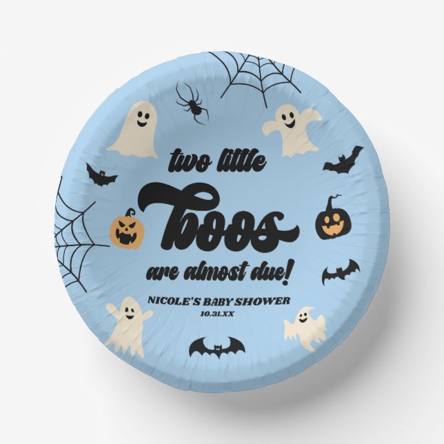 Zwei kleine Boos Twins Halloween Babydusche Pappteller (Vorderseite)