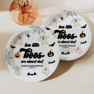 Zwei kleine Boos Twins Halloween Babydusche Pappteller