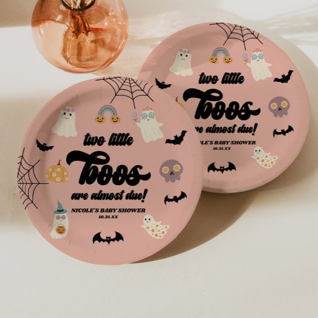 Zwei kleine Boos Twins Halloween Babydusche Pappteller (Von Creator hochgeladen)