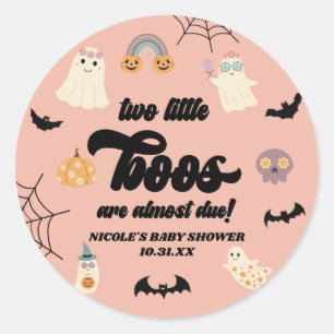Zwei kleine Boos Twins Halloween Babydusche Runder Aufkleber