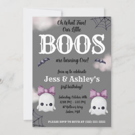 Zwei kleine BOOS werden 1! Ghost 1. Geburtstag Einladung