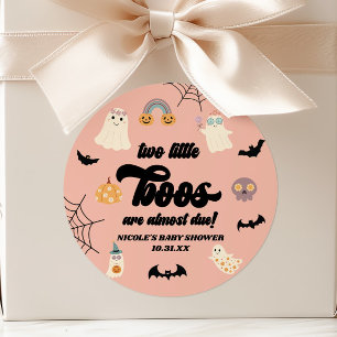Zwei kleine Buh-Zwillinge Halloween-Baby-Party Runder Aufkleber