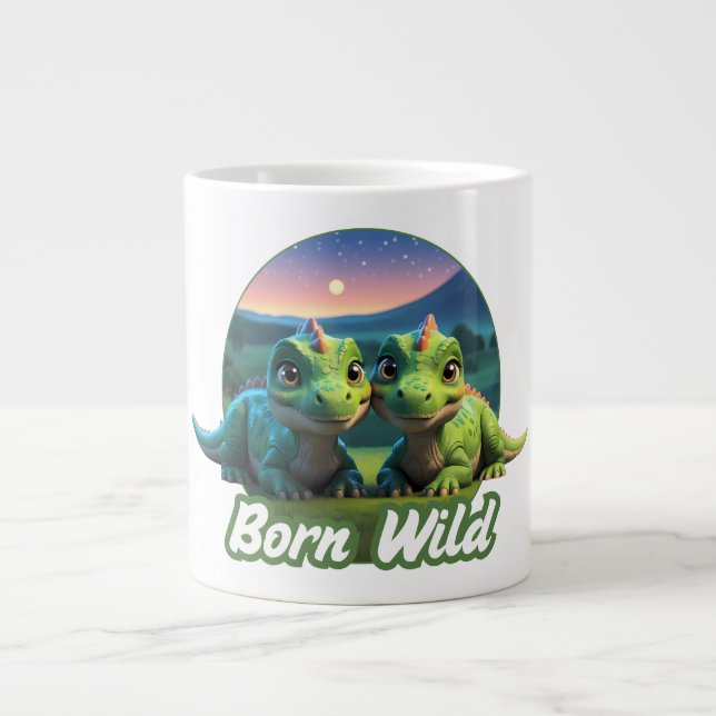 Zwei kleine Dinos - Born Wild  Jumbo-Tasse (Vorderseite)