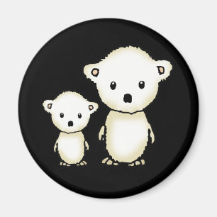 Zwei kleine Eisbären Magnet