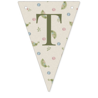 Zwei kleine Erbsen Zwillings-Babyparty-Wimpelkette Wimpelkette