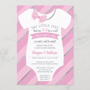 Zwei kleine Feet-Babydusche Einladung