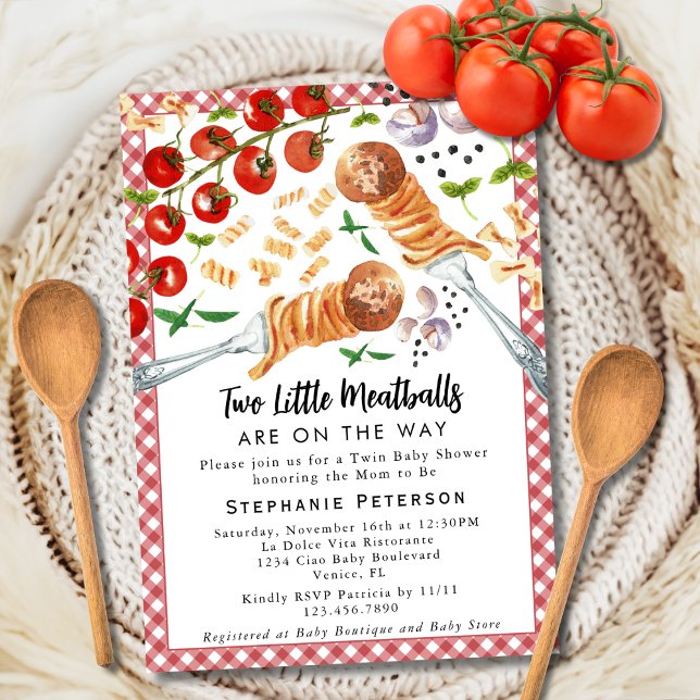 Zwei kleine Fleischbällchen sind unterwegs mit ein Einladung (Von Creator hochgeladen)