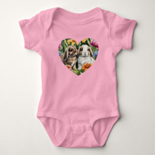 Zwei kleine Hasen Baby Strampler