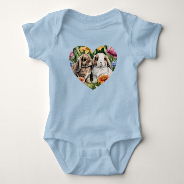 Zwei kleine Hasen Baby Strampler (Vorderseite)