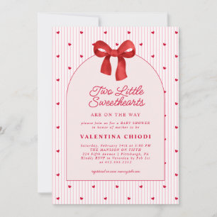 Zwei kleine Herzchen Valentins-Baby Shower  Einladung