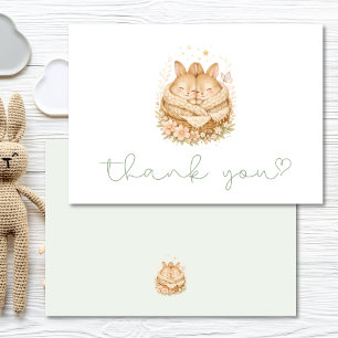 Zwei kleine Kaninchen Zwillings-Baby-Party Danke