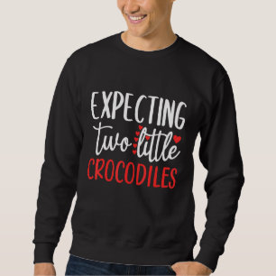 Zwei kleine Krokodile erwarten Schwangerschaft Zwi Sweatshirt