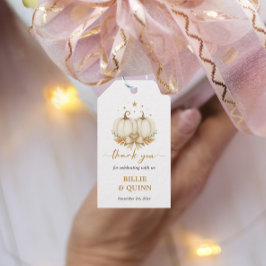 Zwei kleine Kürbis-Baby-Party-Dankeschön-Geschenk Geschenkanhänger