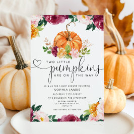 Zwei kleine Kürbis sind auf dem Weg Babydusche Einladung