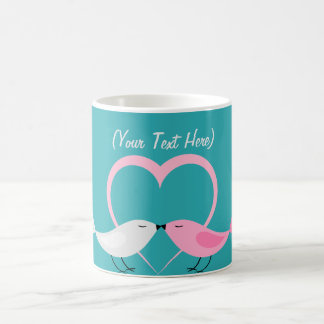 Zwei kleine Lovebirds-personalisierte Tasse