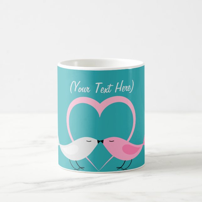 Zwei kleine Lovebirds-personalisierte Tasse (Mittel)