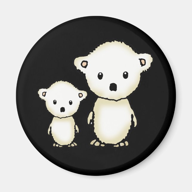 Zwei kleine Polarbären Magnet (Vorne)